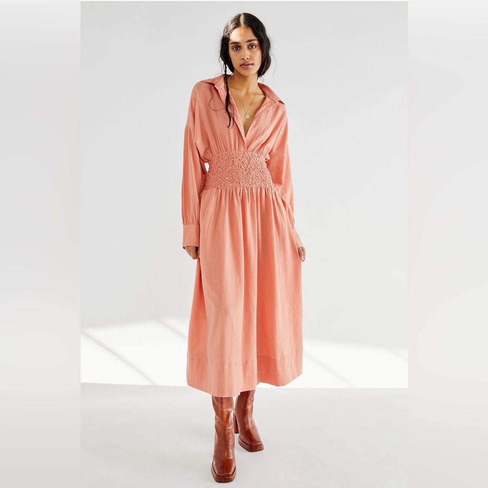 NWOT Free People Endless Summer Monika Shirt Dress. Size S. Coral color.